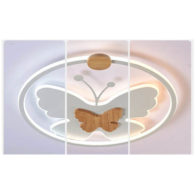 Nordic Creative Butterfly Circle LED Flush Mount Ceiling Light