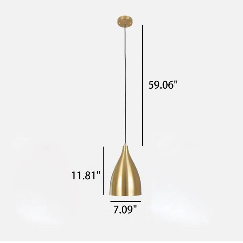 Industrial Iron Nordic Simple Gold 1-Light Pendant Light