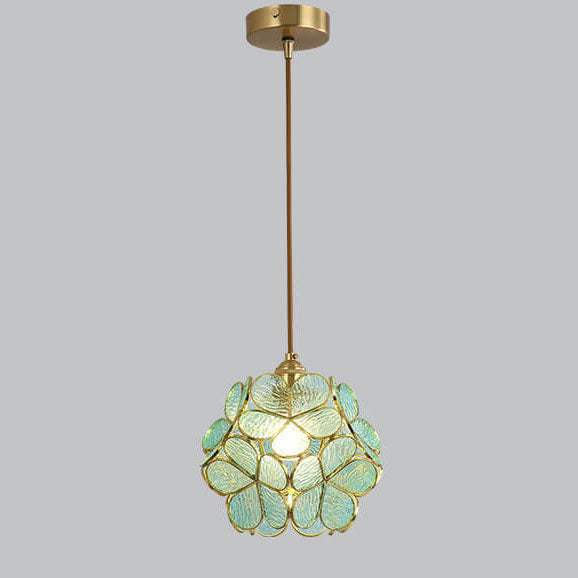 Moderne bunte Wasser-Korn-Glas 1-Licht Blumenball Pendelleuchte 