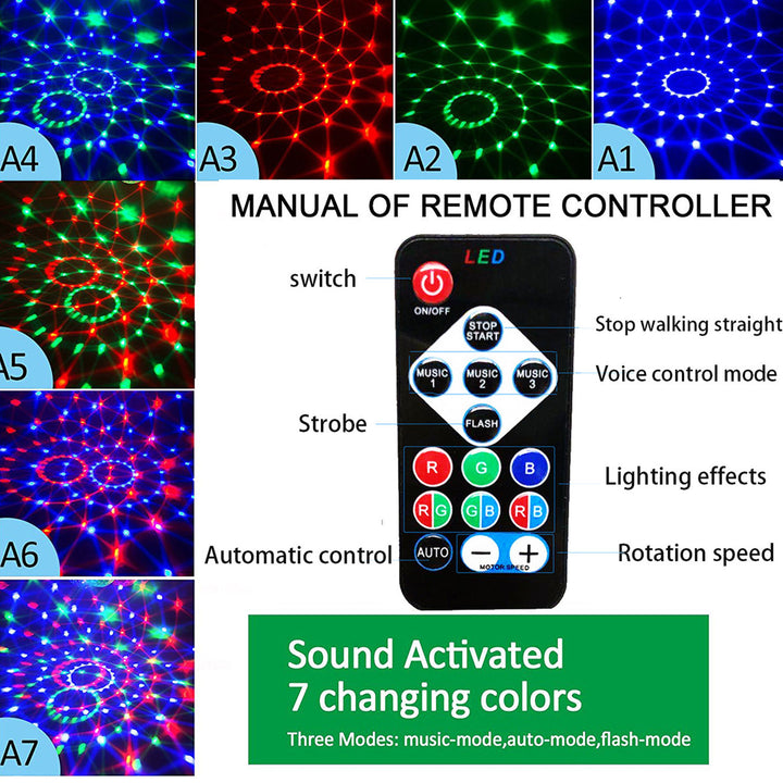 Lumière de fête USB Magic Ball LED Disco Couleurs clignotantes pour scène 