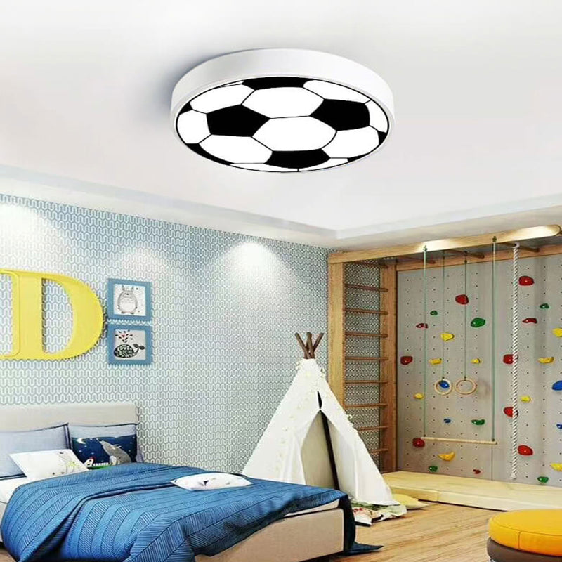 Cartoon Creative Round Football LED Kids Flush Mount Ceiling Light