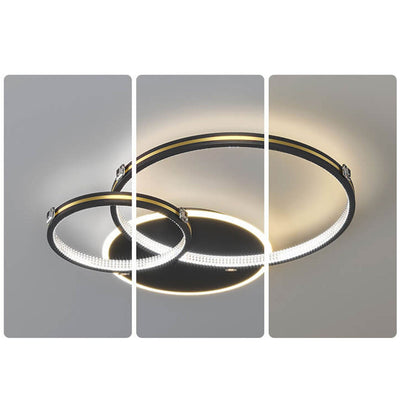 Nordic Light Luxury Circle Combination Iron LED Flush Mount Ceiling Light