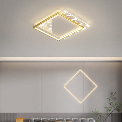 Modern Acrylic Light Luxury Square Feather Design LED Flush Mount Light