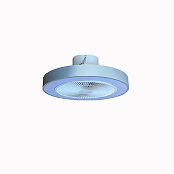 Modern Minimalist Solid Color Iron Copper LED Flush Mount Ceiling Fan Light