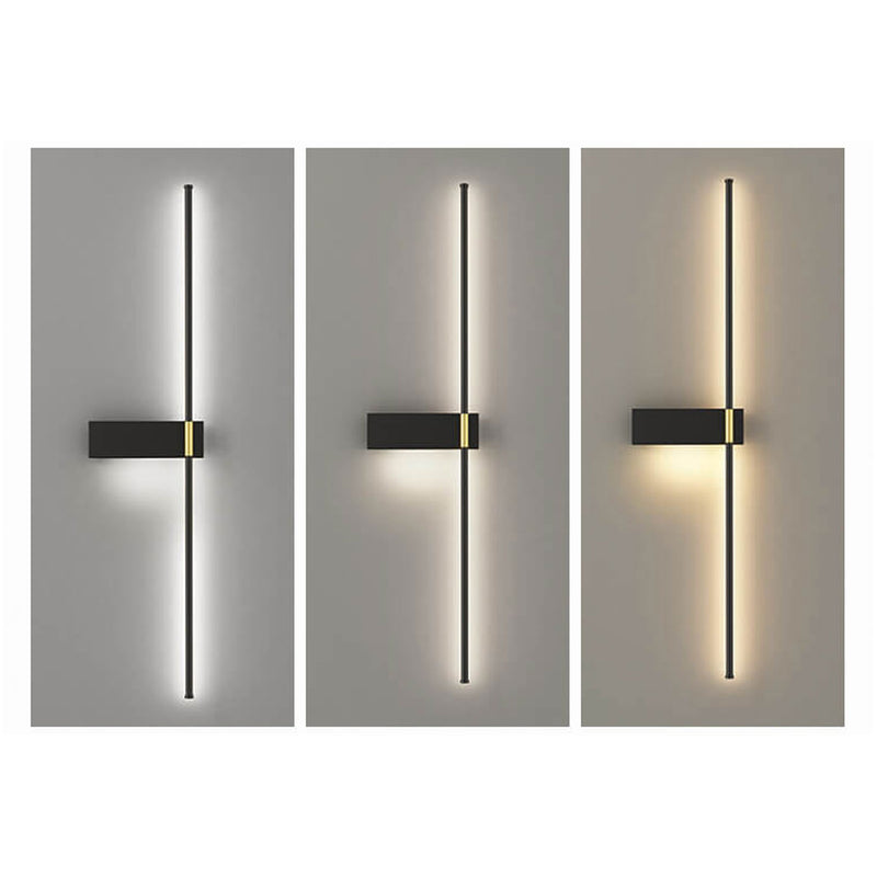 Moderne minimalistische lange Linie LED-Wandleuchte aus Eisen-Acryl