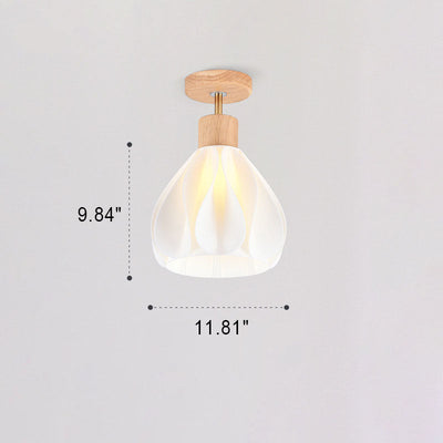 Japanische Wabi-Sabi Minimalist Log 1-Light Semi-Flush Mount Light 