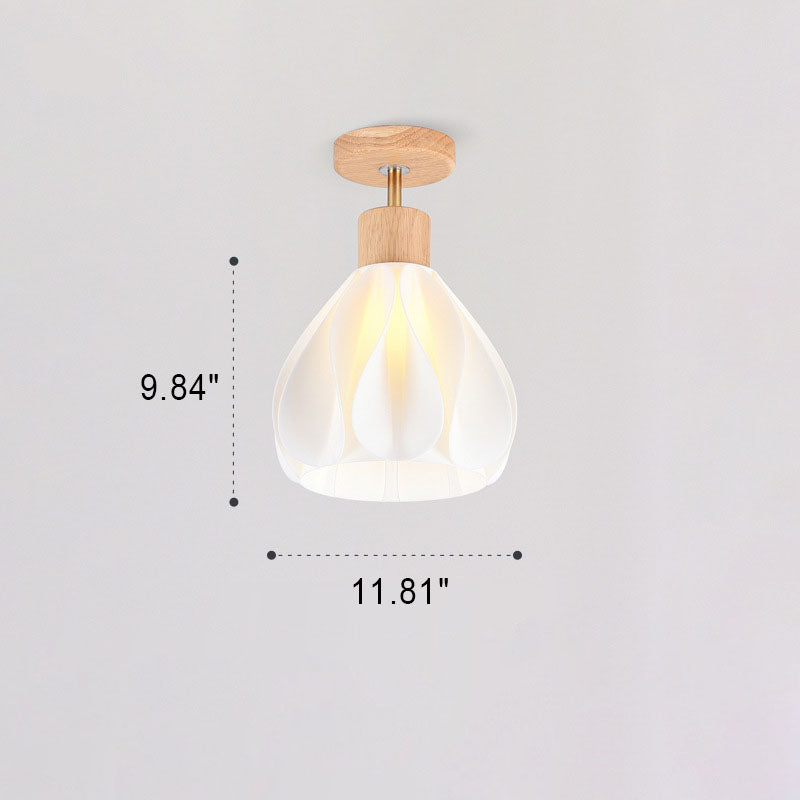 Japanese Wabi-sabi Minimalist Log 1-Light Semi-Flush Mount Light