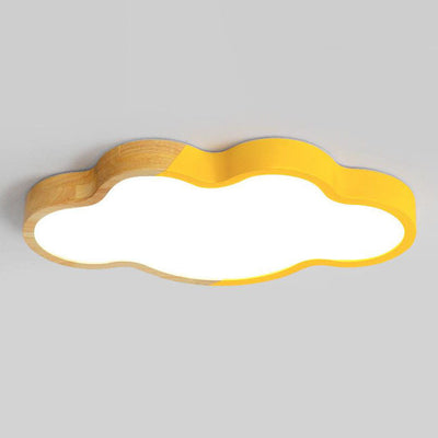 Nordic Logs Cloud Macaroon LED Kids Flush Mount Ceiling Light