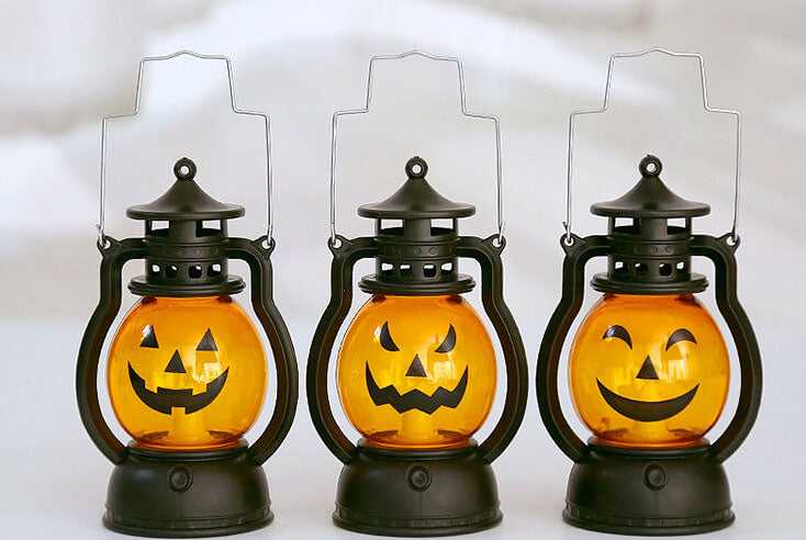 Halloween Horror Pumpkin Lantern LED Decorations Handheld Lamp