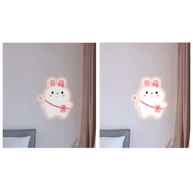 مصباح حائط LED للأطفال بشكل أرنب كرتوني إبداعي ويونيكورن 
