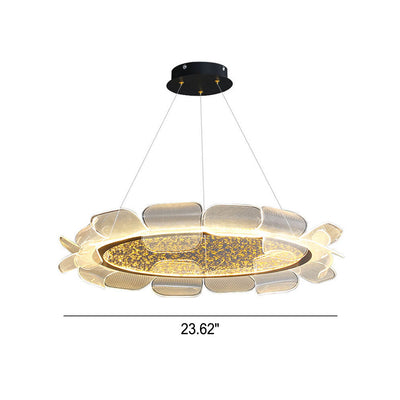 Modern Light Luxury Acrylic Flower Petal Round LED Chandelier