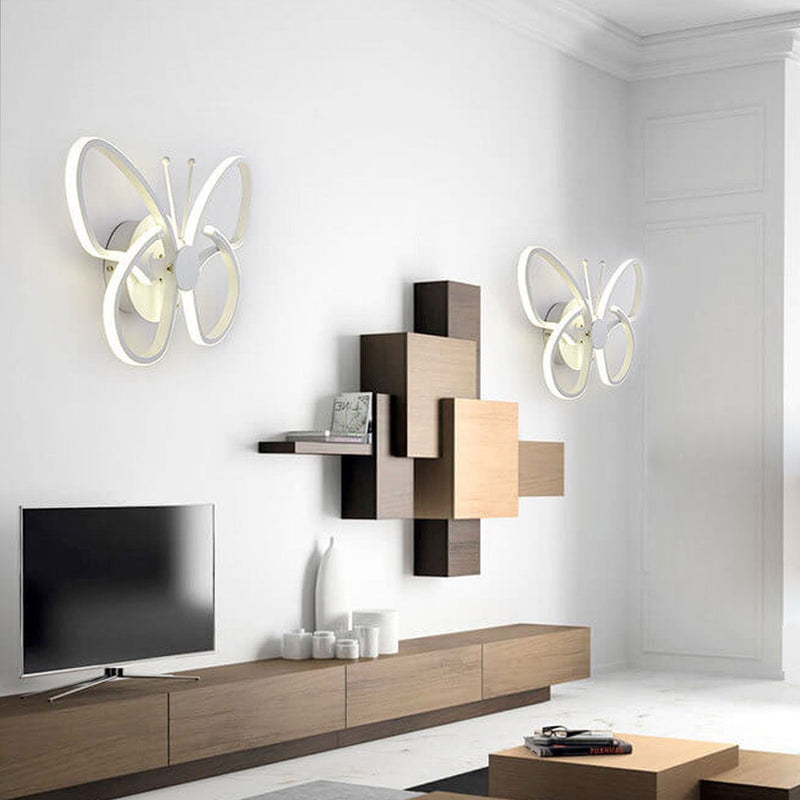 Modern Minimalist Butterfly Design Aluminum LED Wall Sconce Lamp