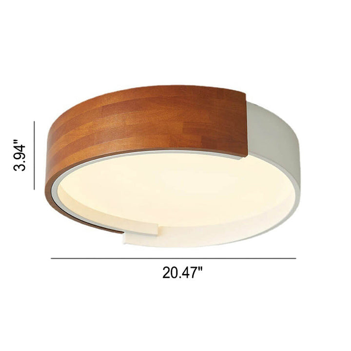 Luz de montaje empotrado LED redonda de madera creativa nórdica 