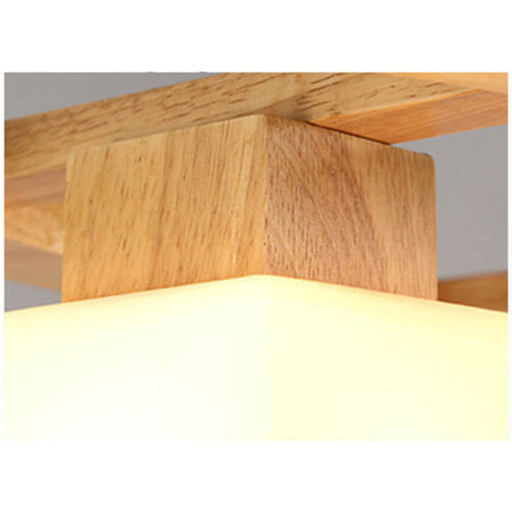 Nordische minimalistische Massivholz-Glas-Insel-Leuchte 3-Licht-Kronleuchter 