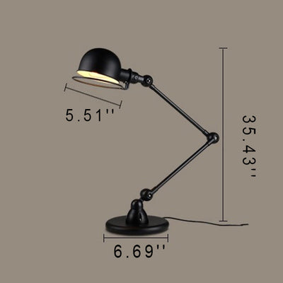 Industrielle Vintage Tischlampe aus Eisen mit langem Arm und 1 Leuchte 