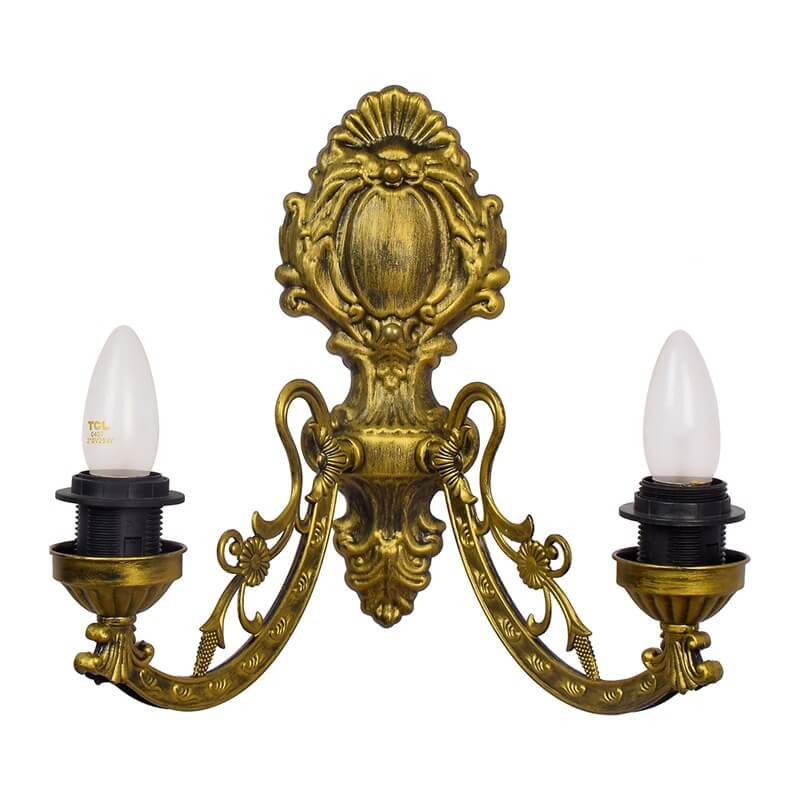 Tiffany Mediterranes Buntglas 2-Licht Wandleuchte 