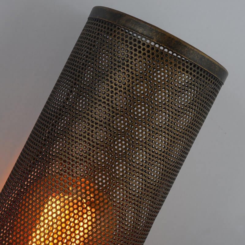 Industrial Vintage Cylinder Pipe Metal Mesh 1-Light Wall Sconce Lamp