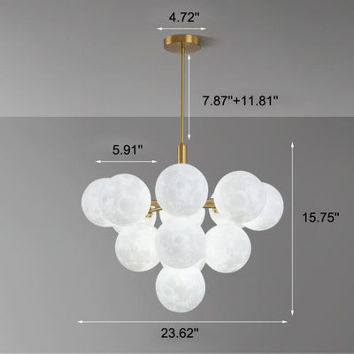 Nordic 3D Moon Planet 5/13 Light Chandelier