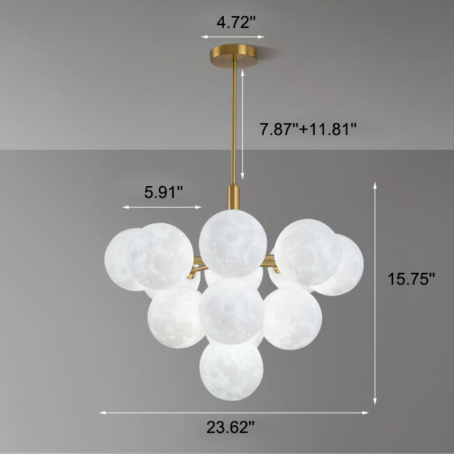 Nordic 3D Moon Planet 5/13 Light LED-Kronleuchter 