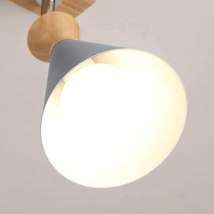 Macaron Cone Shade 3-Light Semi-Flush Mount Ceiling Light