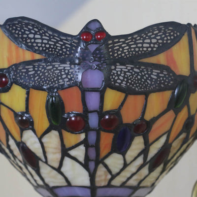 Tiffany Retro Dragonfly Glass 1-Light Wall Sconce Lamp