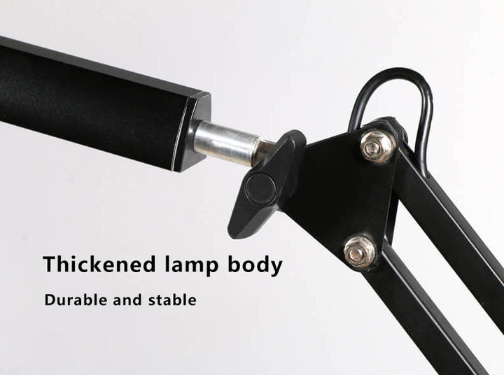 Lampe de bureau de lecture USB à pince à bras long pliable à LED pour protection des yeux