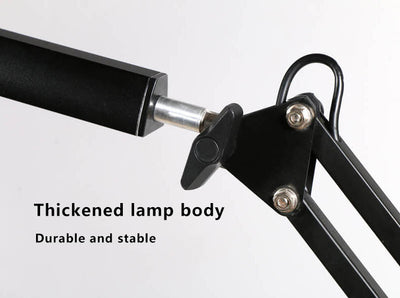 Lampe de bureau de lecture USB à pince à bras long pliable à LED pour protection des yeux
