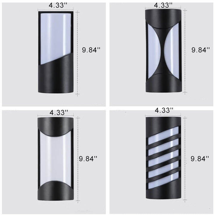 Lámpara Aplique de Pared LED Impermeable para Exteriores de Cilindro Moderno 