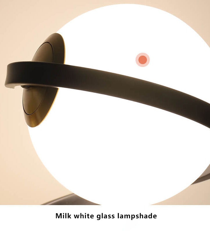 Modern Milky White Glass Spiral 1-Light LED Table Lamp