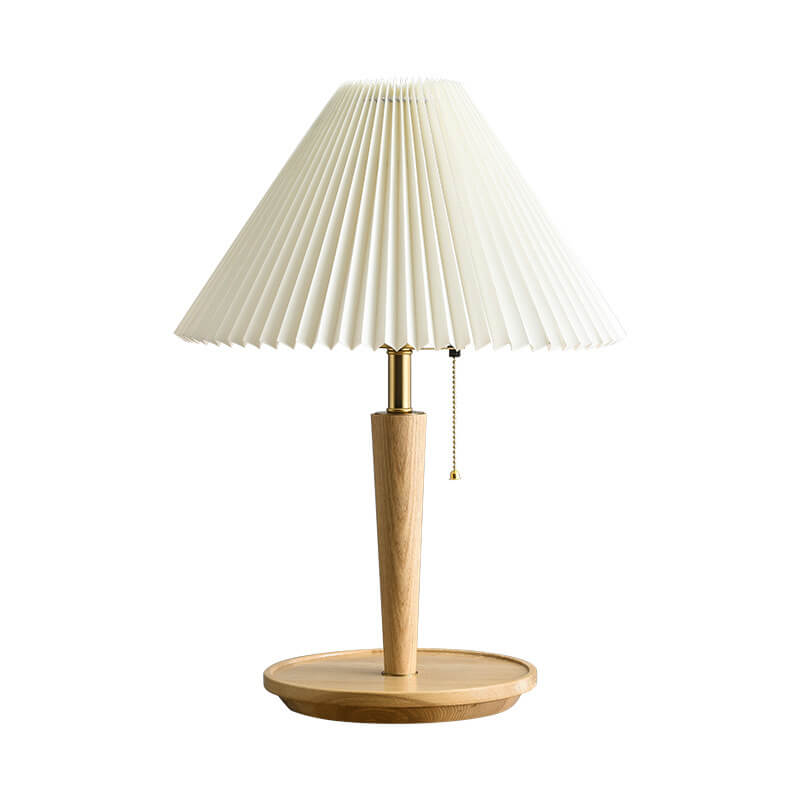Retro Plissierter Zugschalter 1-Licht Tischlampe 