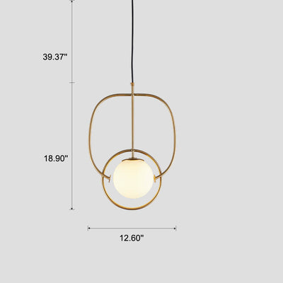 Nordic Creative Circle Ball Glass 1-Light LED Pendant Light