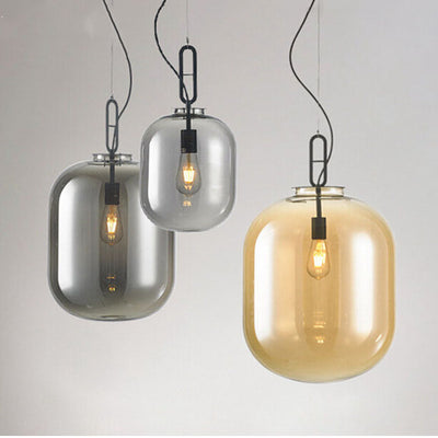 Modern Winter Melon Glass 1-Light Pendant Light