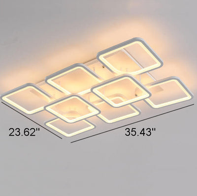 Minimalist Square Combination Acrylic LED Flush Mount Ceiling Light