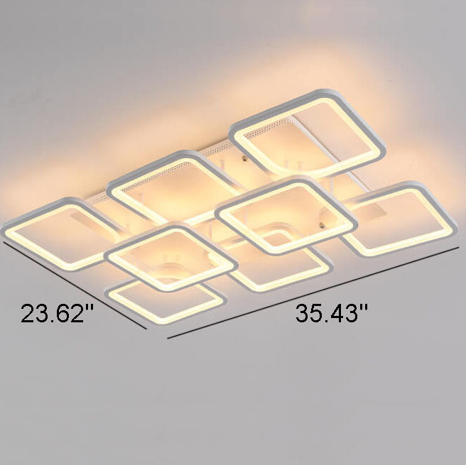 Minimalist Square Combination Acrylic LED Flush Mount Ceiling Light