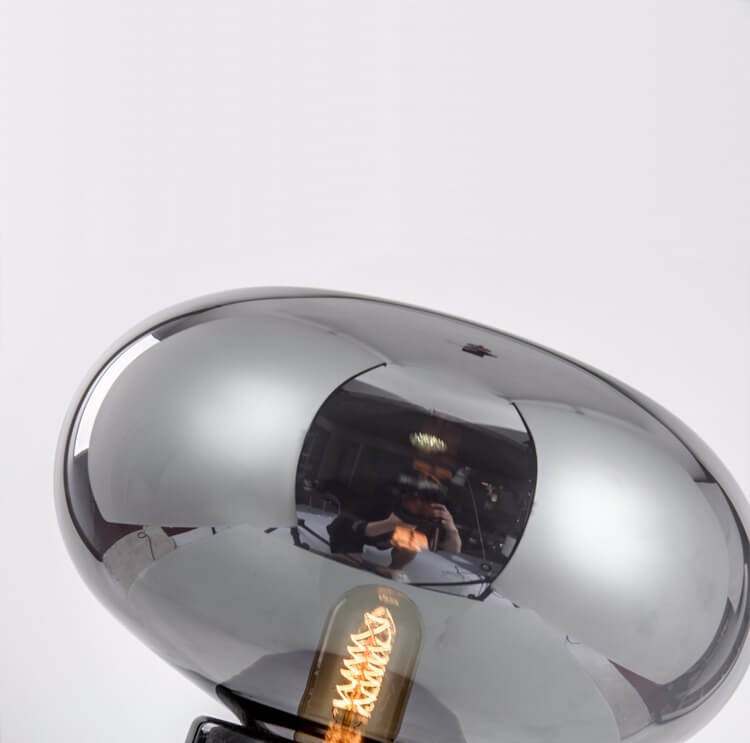 Postmodern Glass Cylinder Marble Base 1-Light Table Lamp