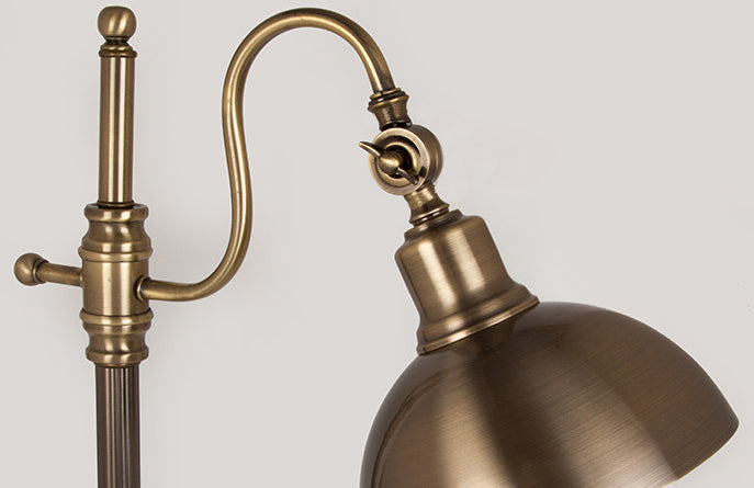 Industrielle Retro Gold Eisen Langarm 1-Licht LED Tischlampe 