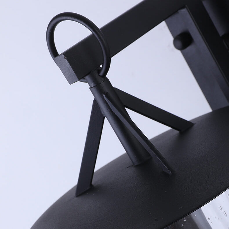 Aplique de pared impermeable moderno para exteriores con jaula de vidrio transparente y 1 luz 