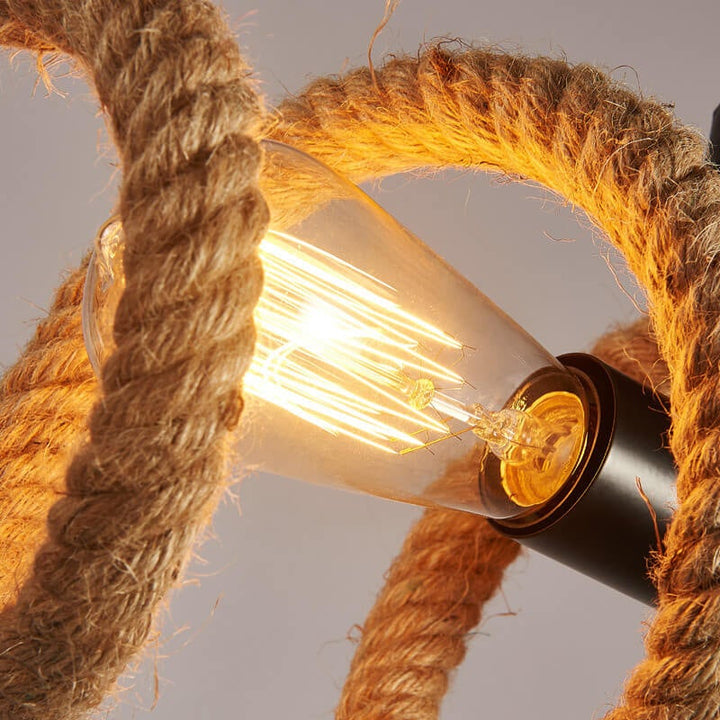 Vintage Weaving Rope Spiral Wave  2-Light Chandelier
