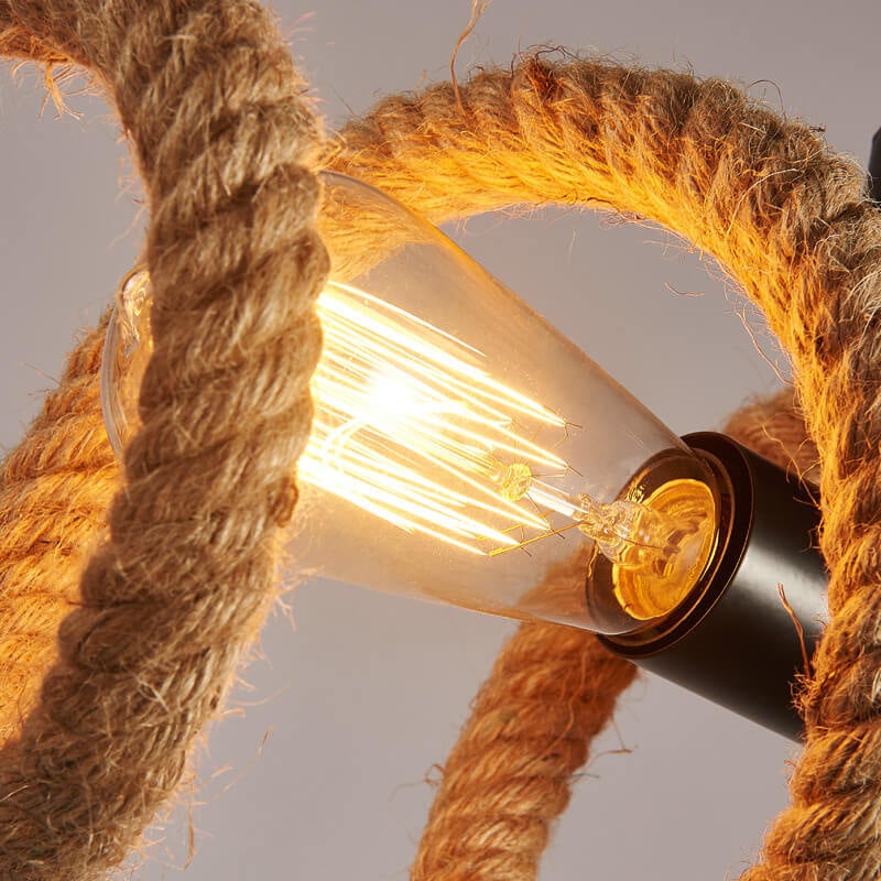 Vintage Weaving Rope Spiral Wave  2-Light Chandelier