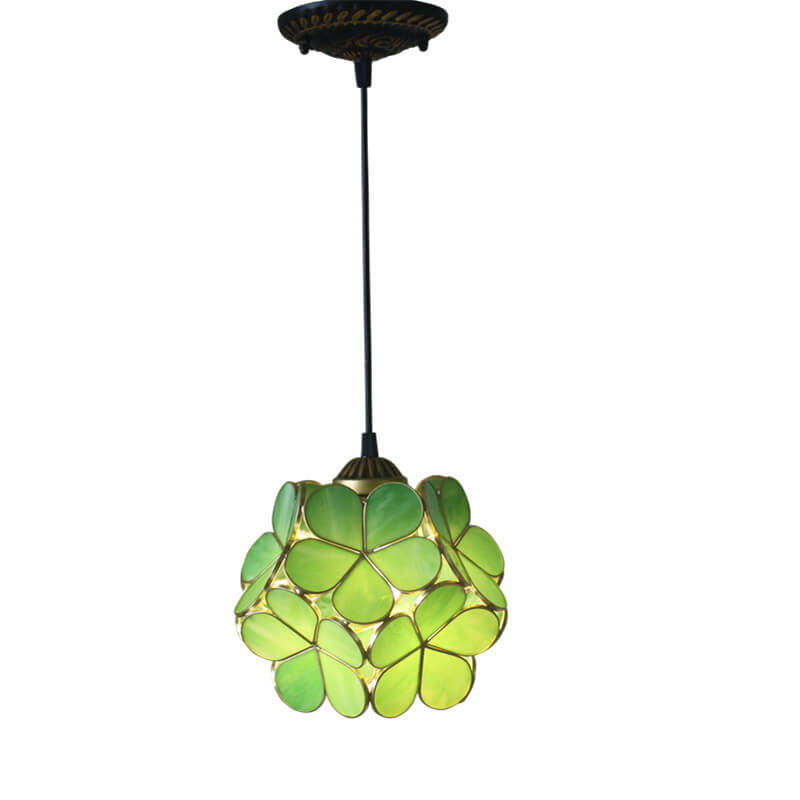 Vintage Stained Glass Petal 1-Light Pendant Light