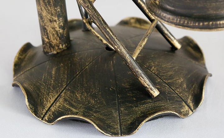 Lámpara de mesa de 1 luz de hierro bronce retro de queroseno 