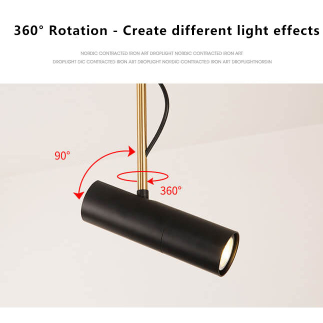 Moderne minimalistische 1-flammige LED-Spot-Pendelleuchte in Gold 