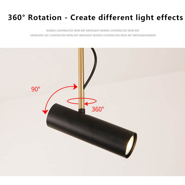 Lampe suspendue moderne et minimaliste à 1 lumière LED dorée