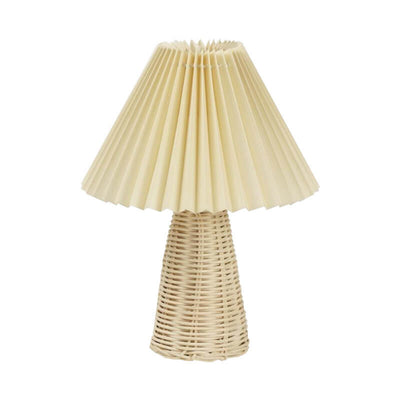 Vintage Pleated Fabric Tapered Base 1-Light Table Lamp