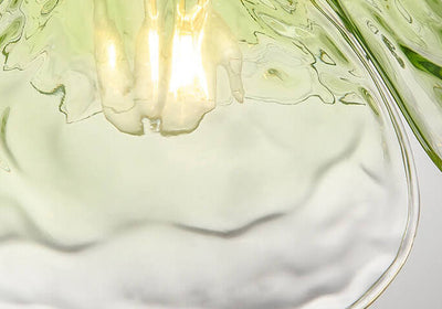 Suspension Luminaire à 1 Lumière en Verre Coloré Pétale de Fleur Moderne 