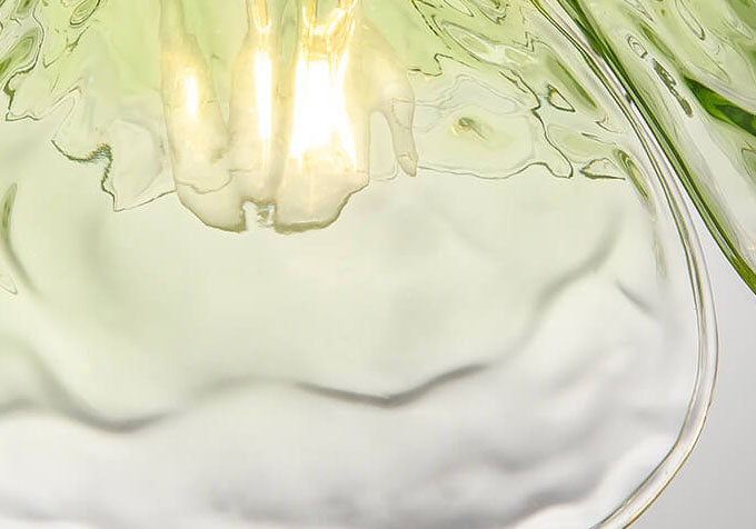 Suspension Luminaire à 1 Lumière en Verre Coloré Pétale de Fleur Moderne 