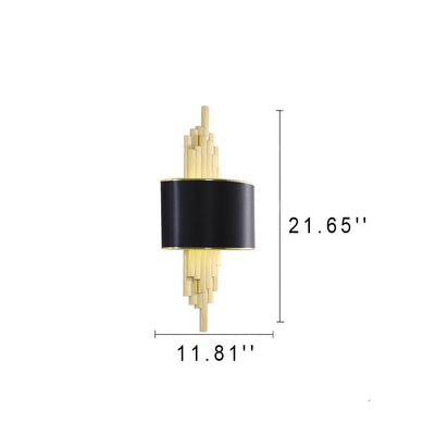 Moderne Stoff-Hardware-Säule 2-Licht-Wandleuchte 