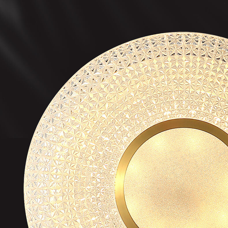 Modern Luxury Round Bowl Shaped Brass LED Flush Mount Ceiling Light