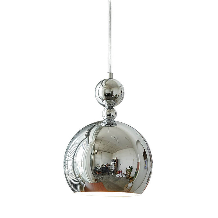 Suspension lumineuse Vintage Chrome Dome Hardware à 1 lumière 