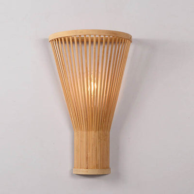 Vintage Bamboo Half Fan 1-Light Wandleuchte 